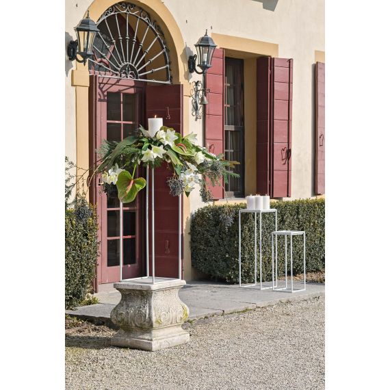 Alzata esagonale in ferro bianco