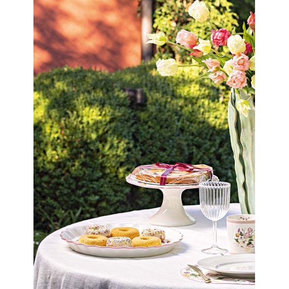 Alzata in ceramica fiori