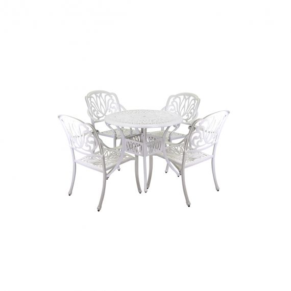 Tavolo in alluminio pressofuso da esterno giardino con 4 sedie