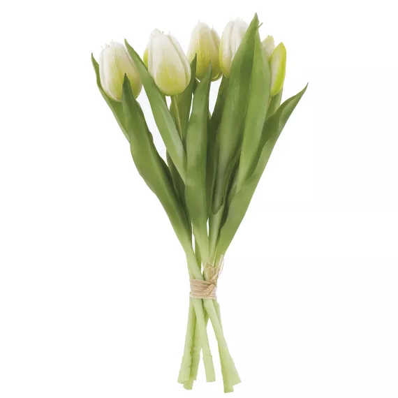 mazzo 7 tulipani bianchi effetto real touch