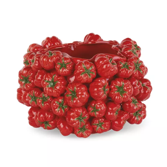 vaso pomodori rossi in ceramica smaltata