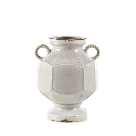 Anfora in ceramica bianca esagonale